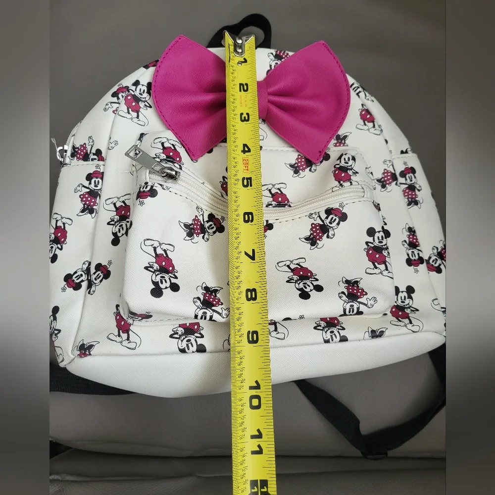 Disney Minnie Mouse Small Kids Ear Backpack Purple Bow Off White